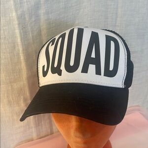 Black and White 'SQUAD' Trucker Hat
